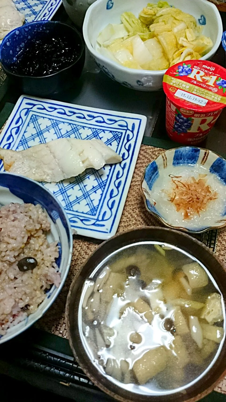 たら＆大根おろし＆しめじの味噌汁|まぐろさん