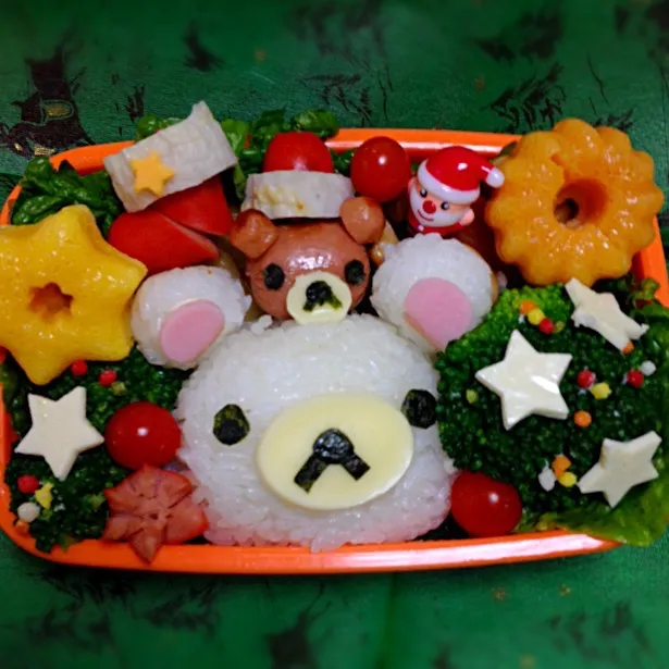 Snapdishの料理写真:コリラックマのクリスマス弁当|さや-えんどうさん