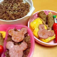 Snapdishの料理写真:娘たちのお弁当|長岡 亜樹さん