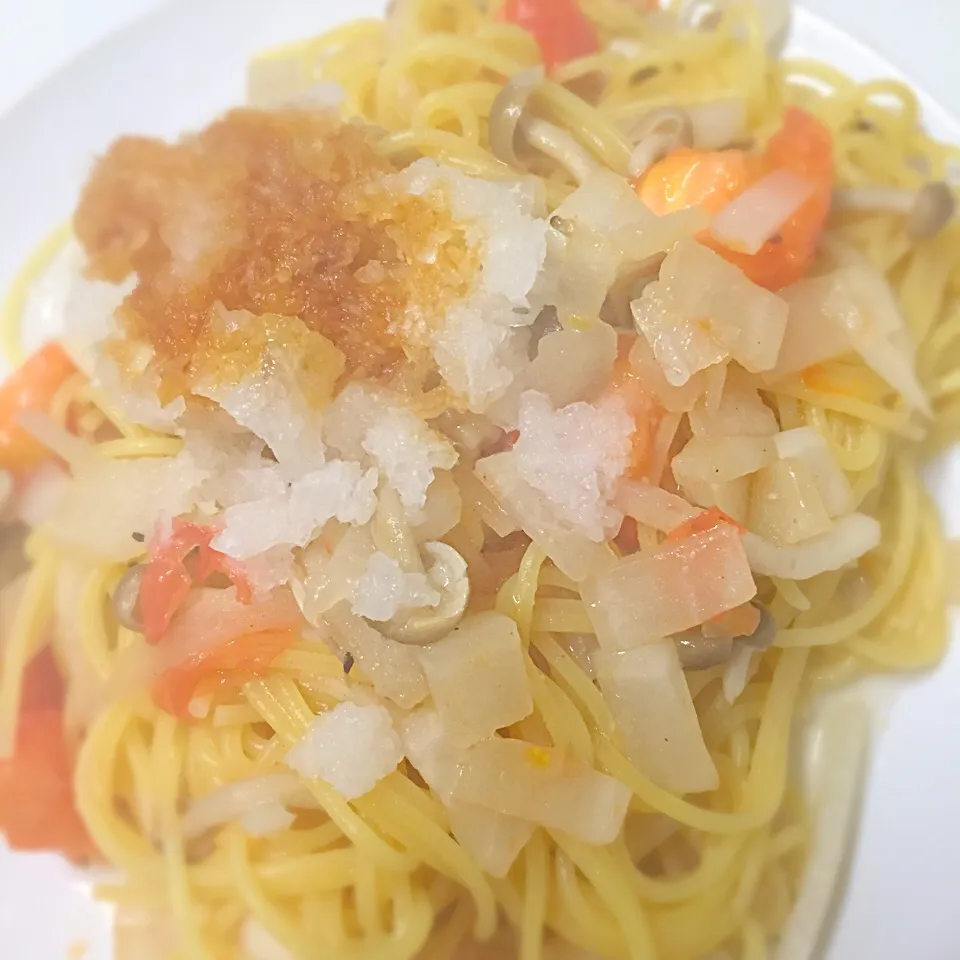 きのことトマトのおろしパスタ|ゆりさん