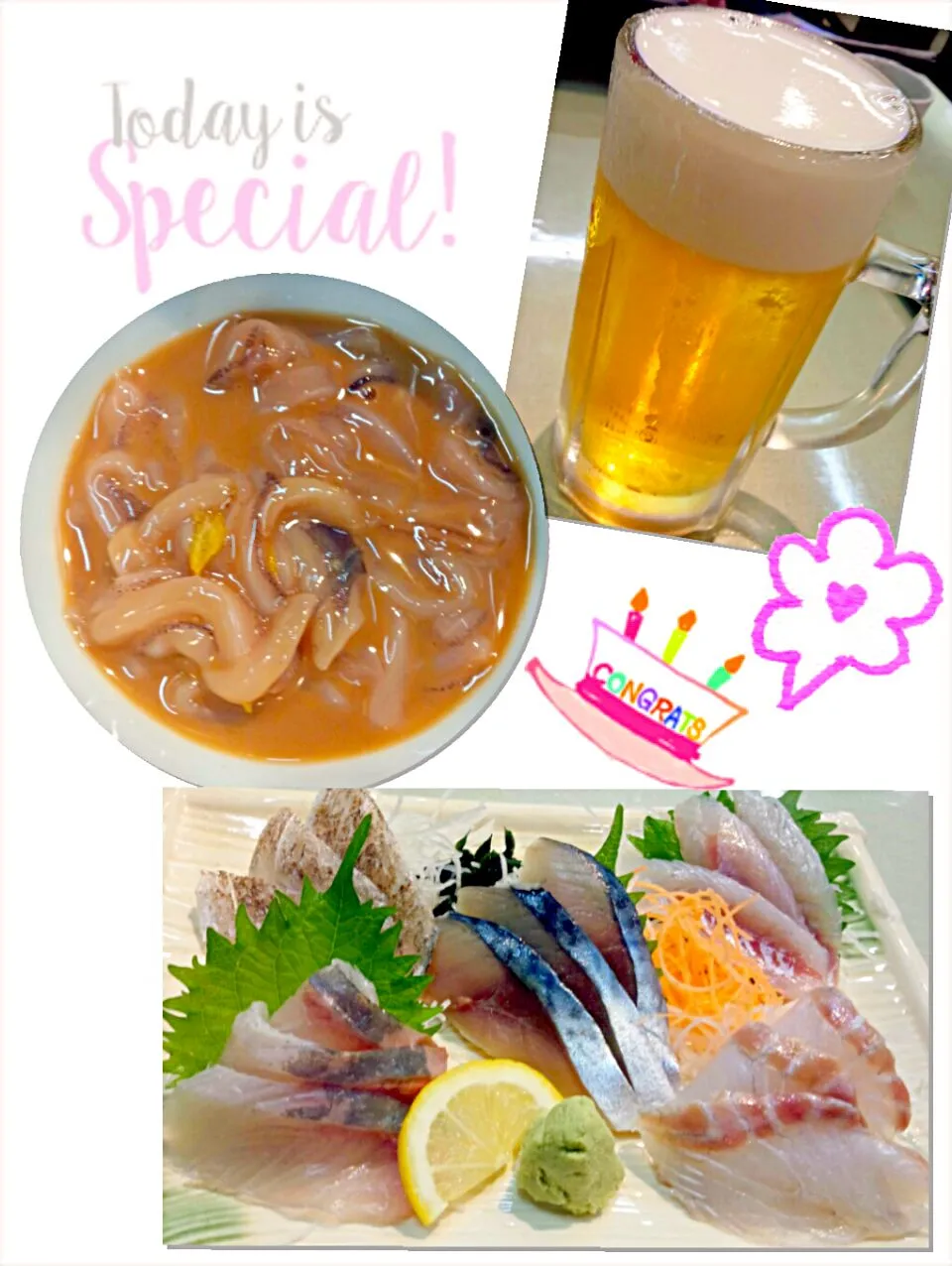 地魚お造り＆塩辛で乾杯～♡ はま蔵にて|ゆっこさん