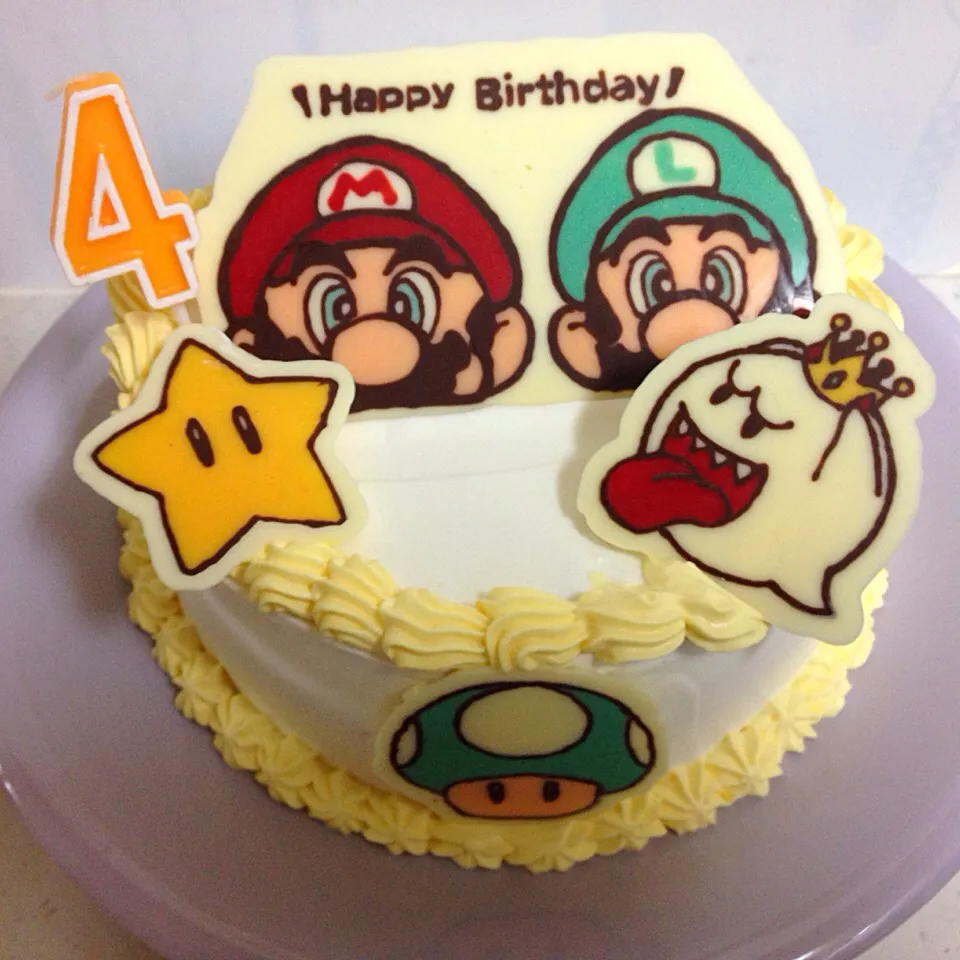 Snapdishの料理写真:次男・4歳の誕生日ケーキ♫|ありかさん