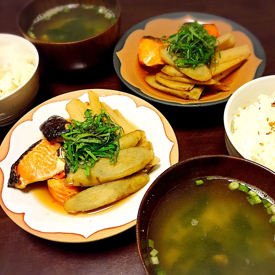 Snapdishの料理写真:【一汁一菜】鮭と根菜の焼き浸し|恭子さん