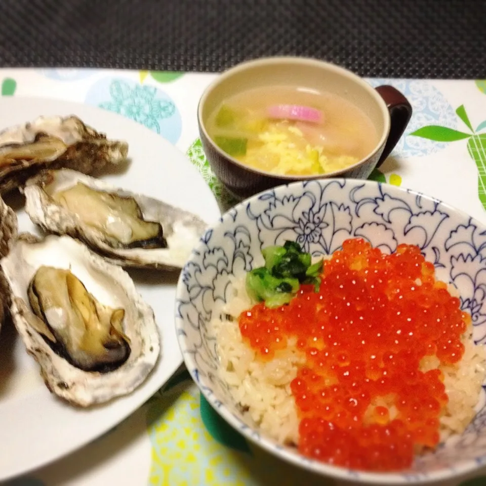 かきたま汁・いくら丼・牡蠣のカンカン蒸し|美也子さん