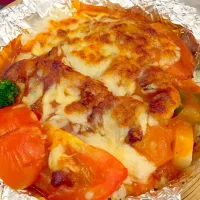 Cheese baked chicken rice with red sauce|Phillis L Boedigheimerさん