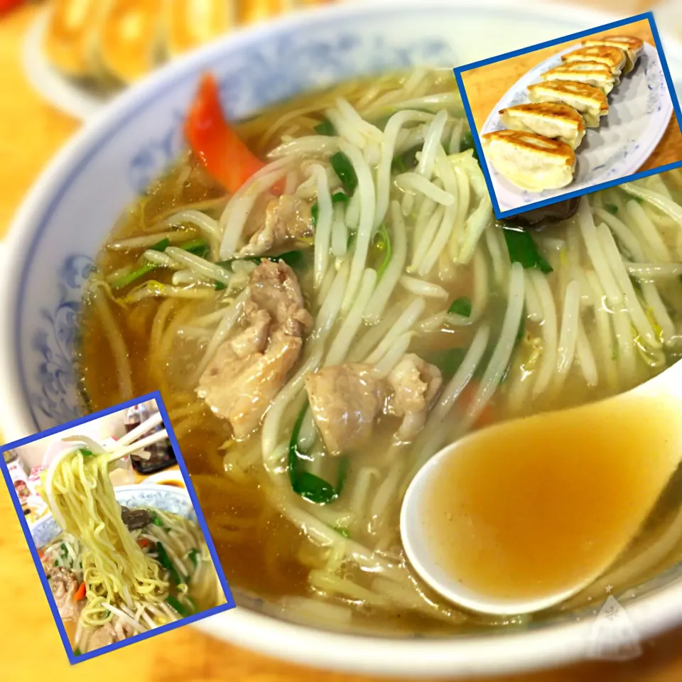 今日のランチ！
もやしラーメン(あんかけ)と餃子😋@ぎょうざの満州|しんやさん