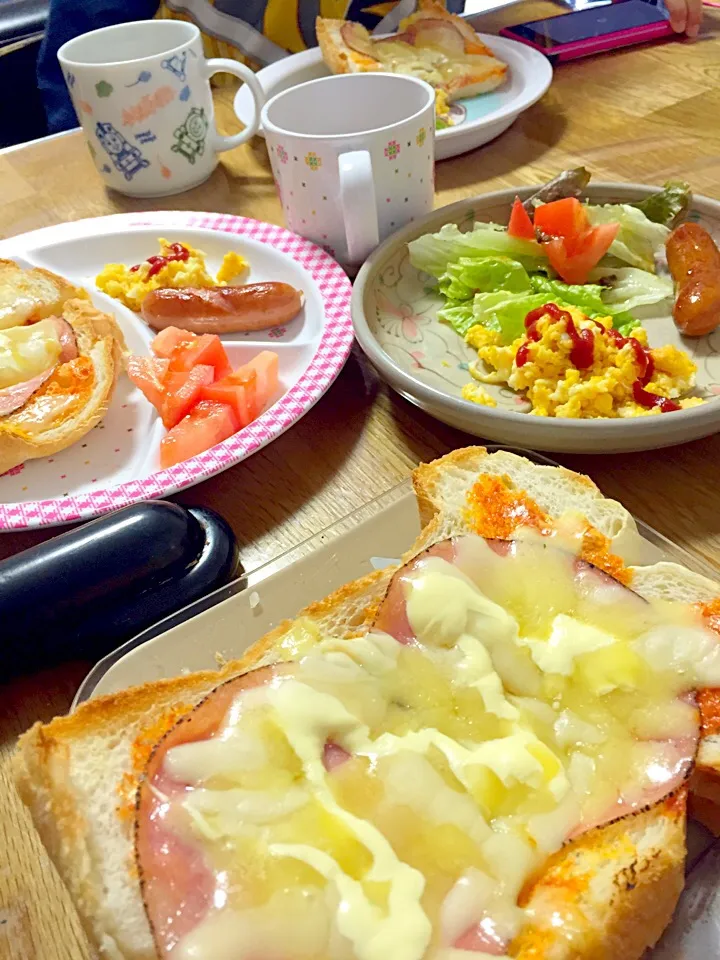 朝食。ピザトーストは子どもたちもお気に入り♥|kyokoさん