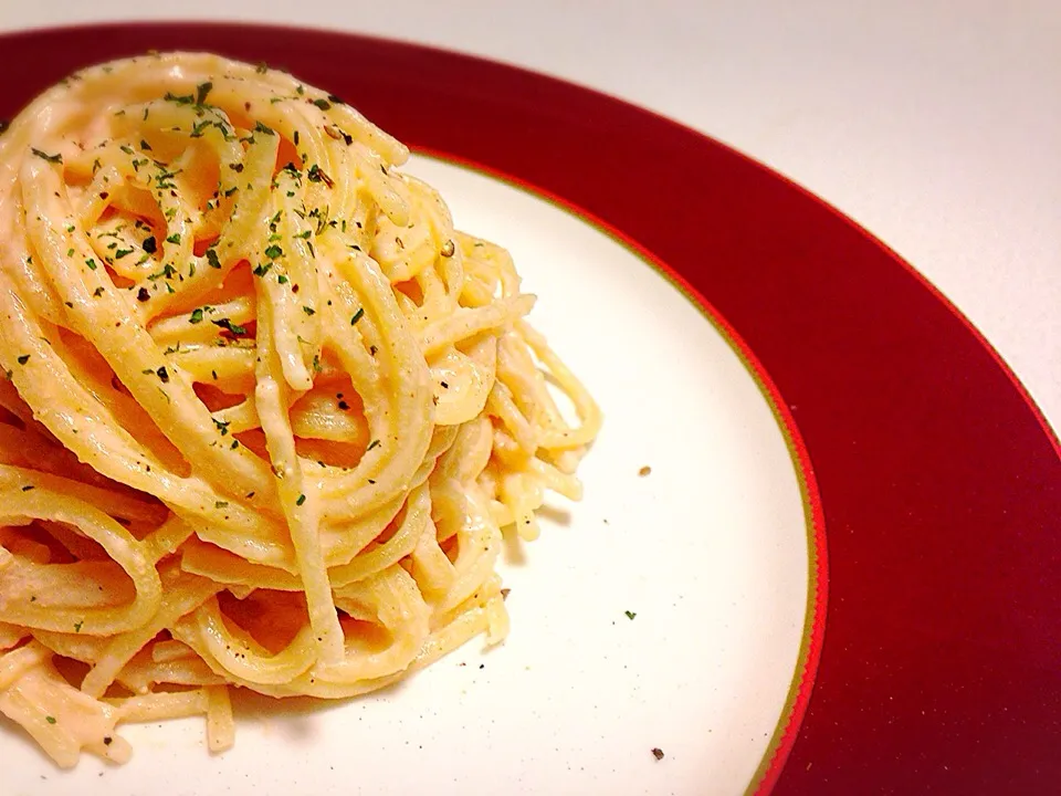 Snapdishの料理写真:濃厚明太クリームパスタ🍴|ほわーんさん