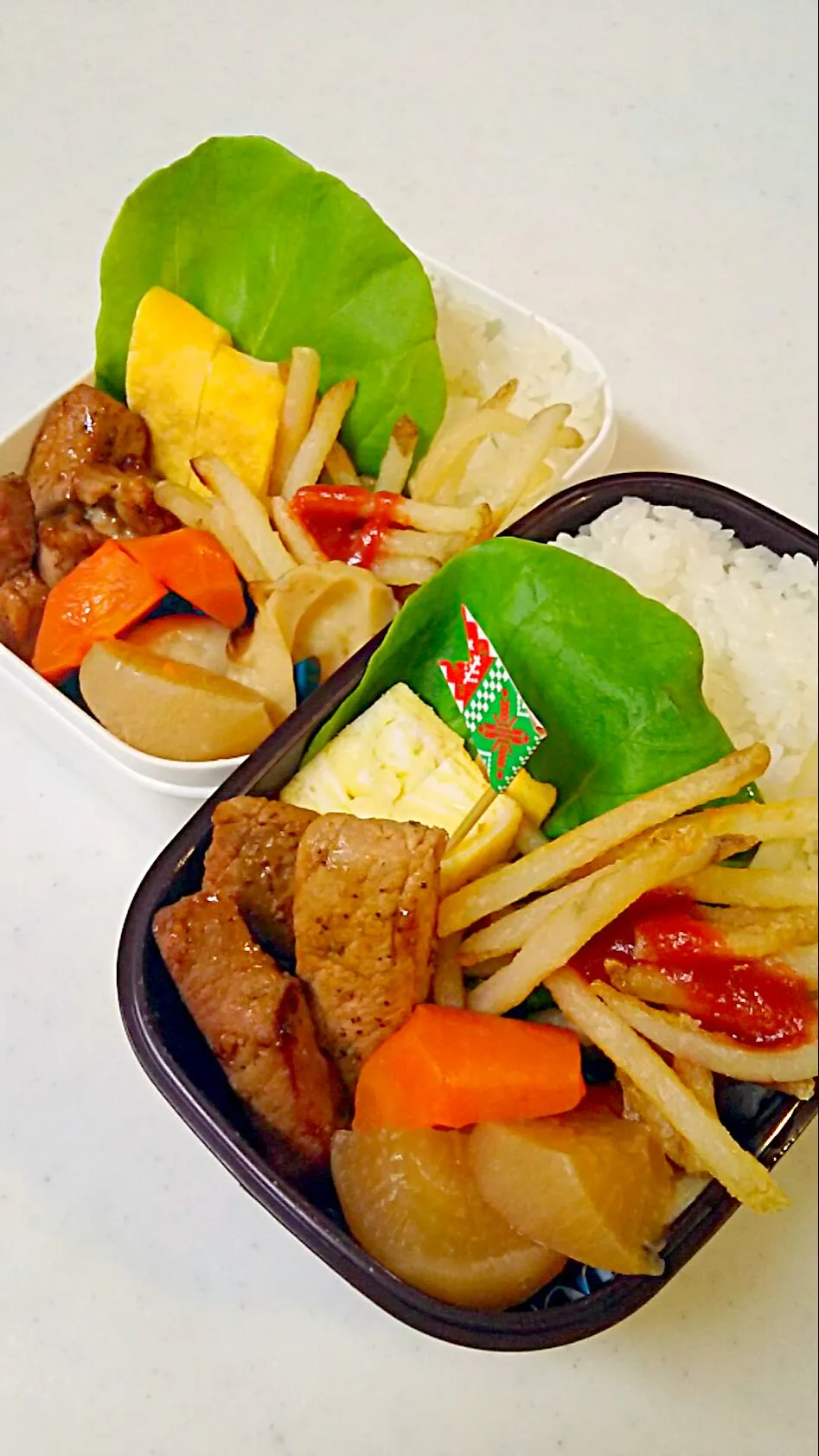 今日の長男弁当🍱と私弁当🍱🎵テストラスト頑張って👊😆🎵|Sayakaさん