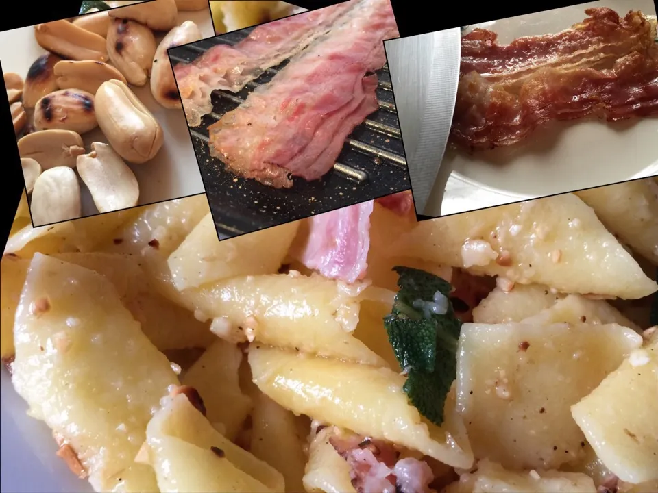 #garganelli pasta fresca, #bacon alla piastra, burro, salvia, granella tostata.

#cucina #ricette|matteo pisanoさん