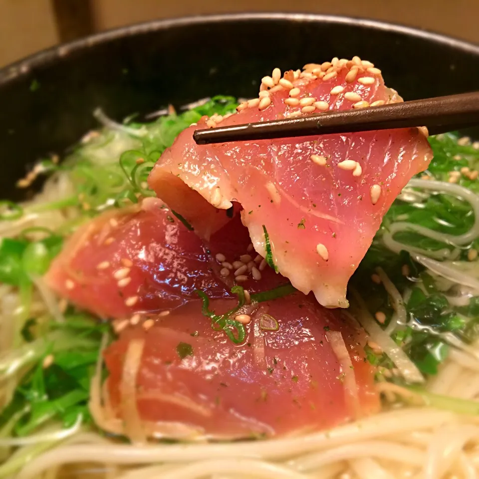 びん長まぐろの茶ずまし温めん6|半田手延べそうめんの店 阿波や壱兆さん