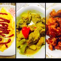 omurice, chicken curry (philippine's style), korean krunchy fried chicken😋|Rose Llagunoさん