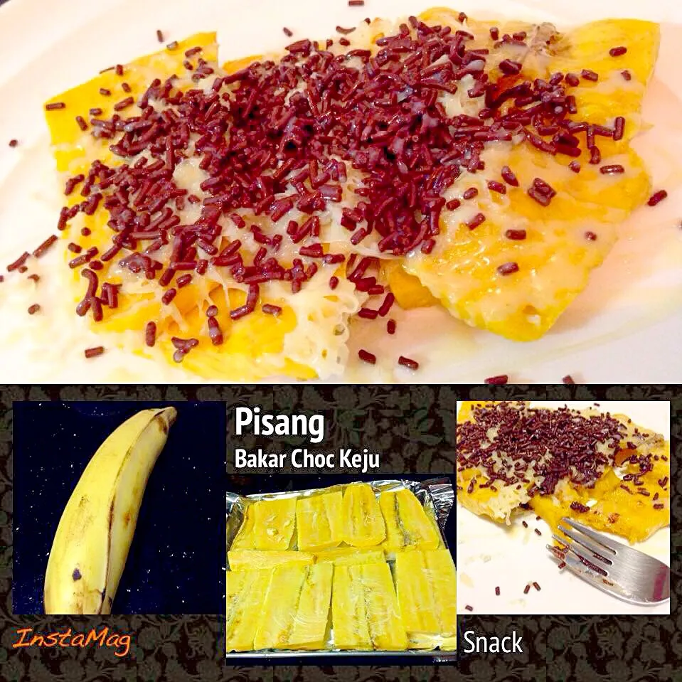 Snapdishの料理写真:Bbq Banana🍌 with condensed Milk, Cheese & Chocolate Ceres🍴. Snack in rainy day ☔️|Tari's Kitchenさん