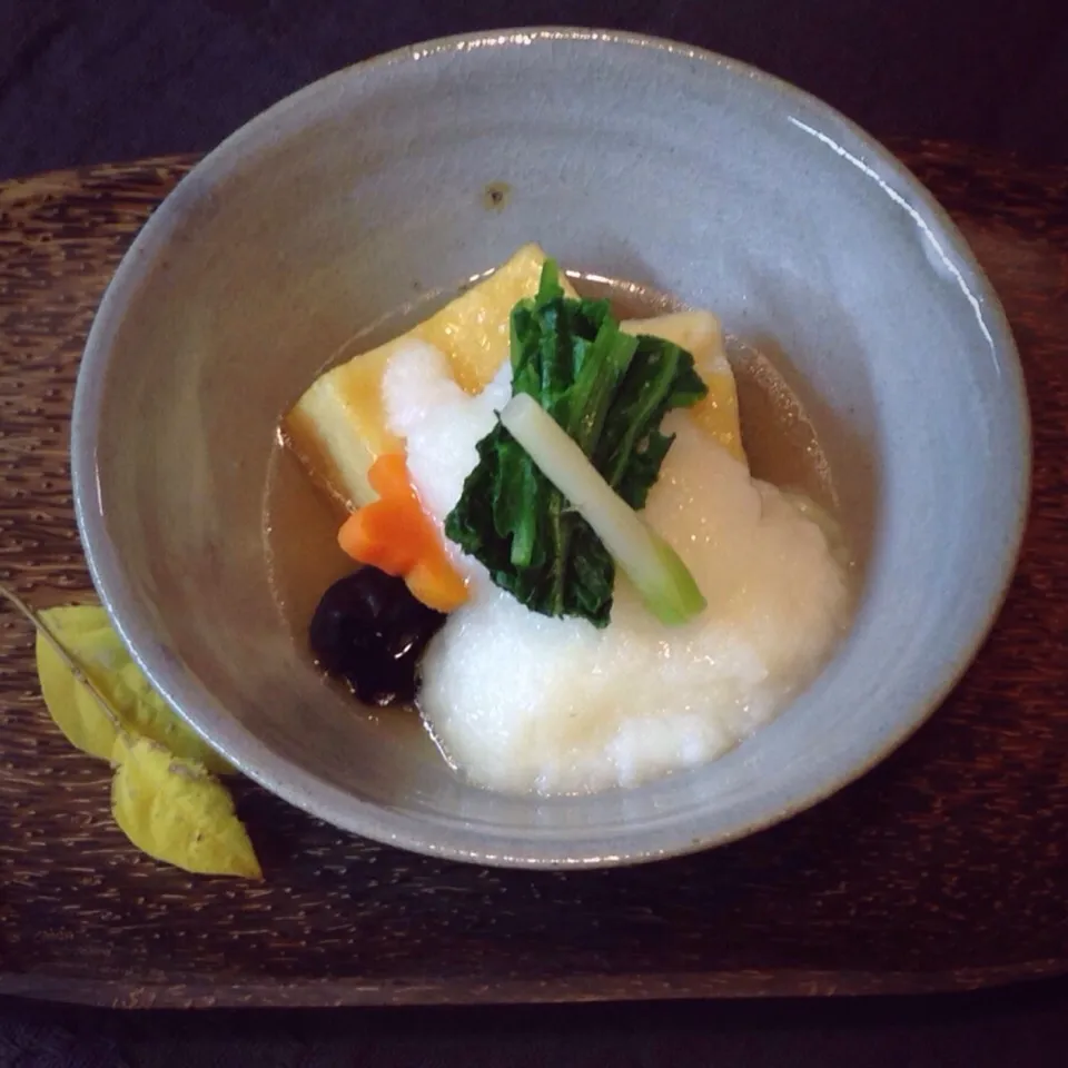 唐揚げ高野豆腐の長芋蒸し|まちまちこさん