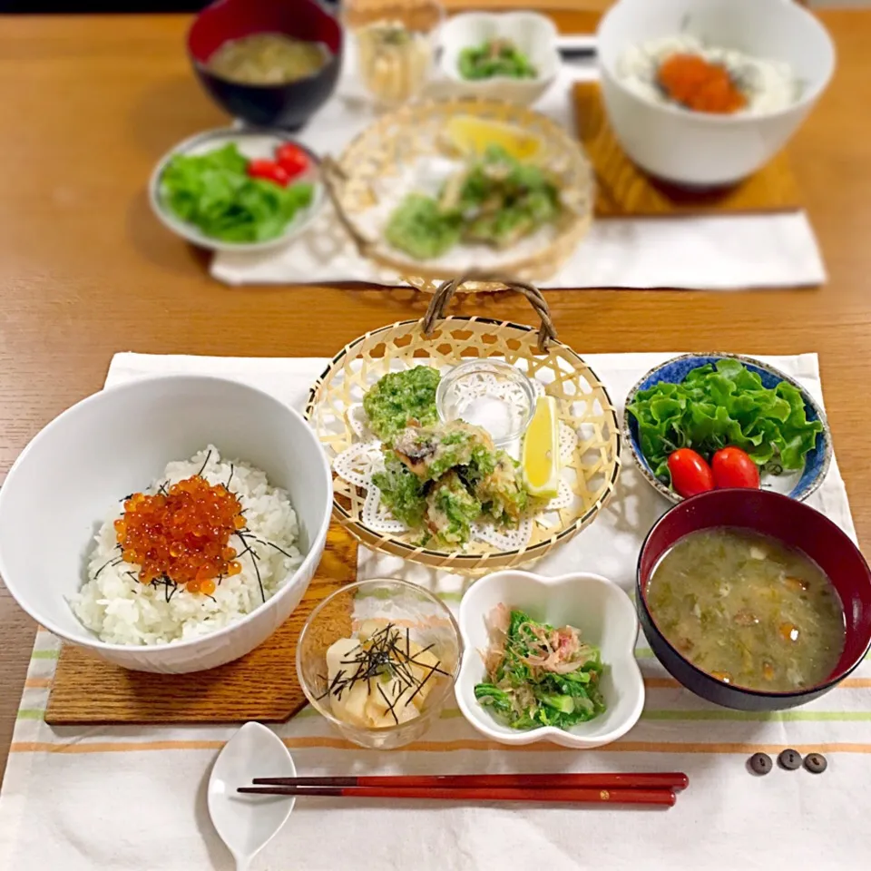 アジの磯辺揚げ定食🍴|むぎママさん