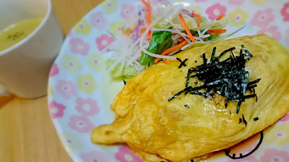 おかかバター醤油チーズオムライス
サラダミックス
じゃがいものスープ|やっちさん