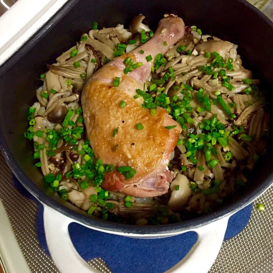 鶏肉といろいろきのこの炊き込みごはん|ちこさん