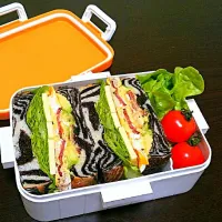 Snapdishの料理写真:旦那弁当☆THE大阪ゼブラサンドイッチ😁♪