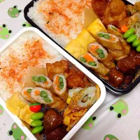 Snapdishの料理写真:12/17高1娘と旦那さんのお弁当|ひろりんさん