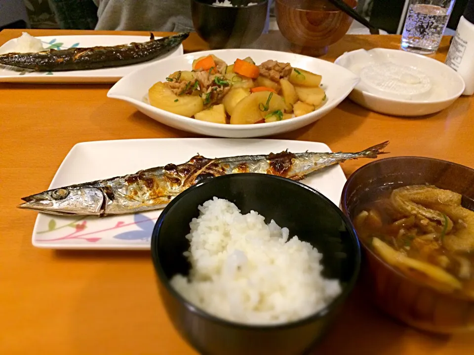 サンマ、大根とじゃがいもの旨辛煮|のほほんさん