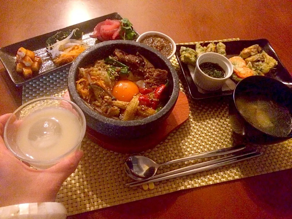 한국 요리🇰🇷Tonight Amigo's Korean Dinner🍴韓国料理<안티파스토･찌짐･돌솥비빔밥･미역국>|🌈Ami🍻さん