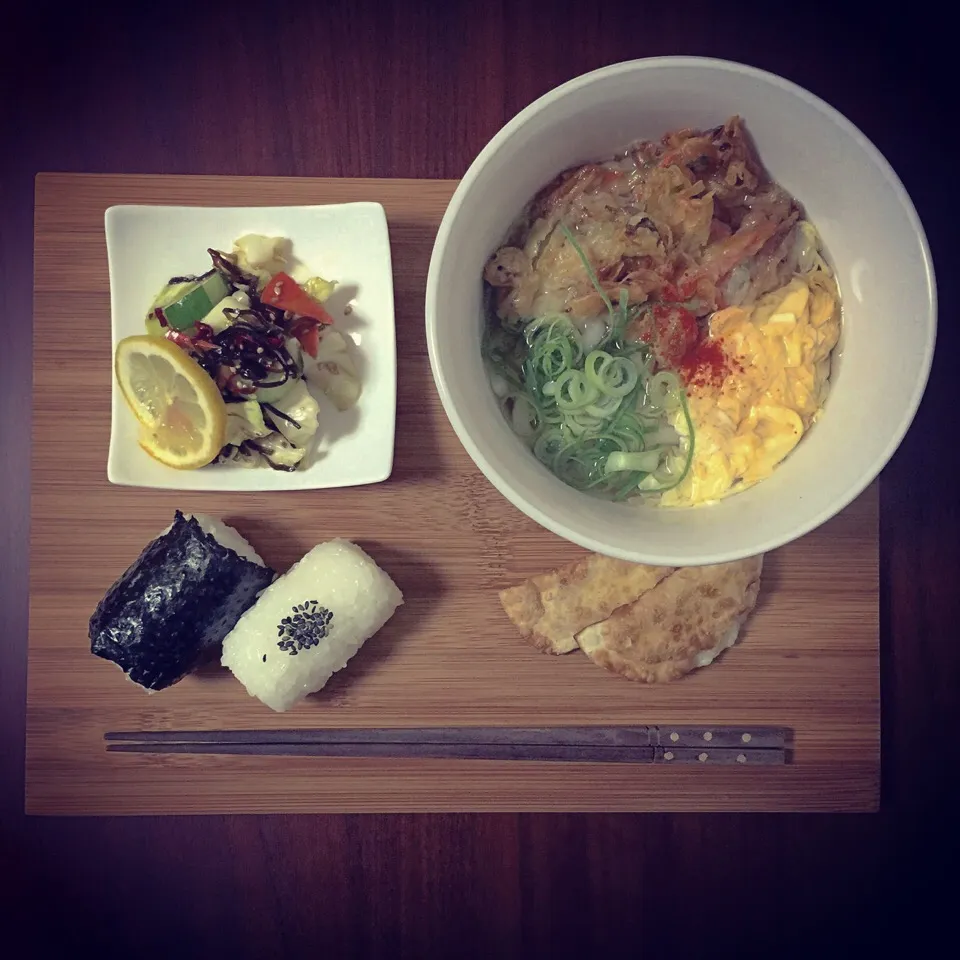 Snapdishの料理写真:かき揚げ卵綴じうどん定食。|nori.co.jpさん