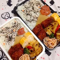 Snapdishの料理写真:12/18高1娘と旦那さんのお弁当|ひろりんさん