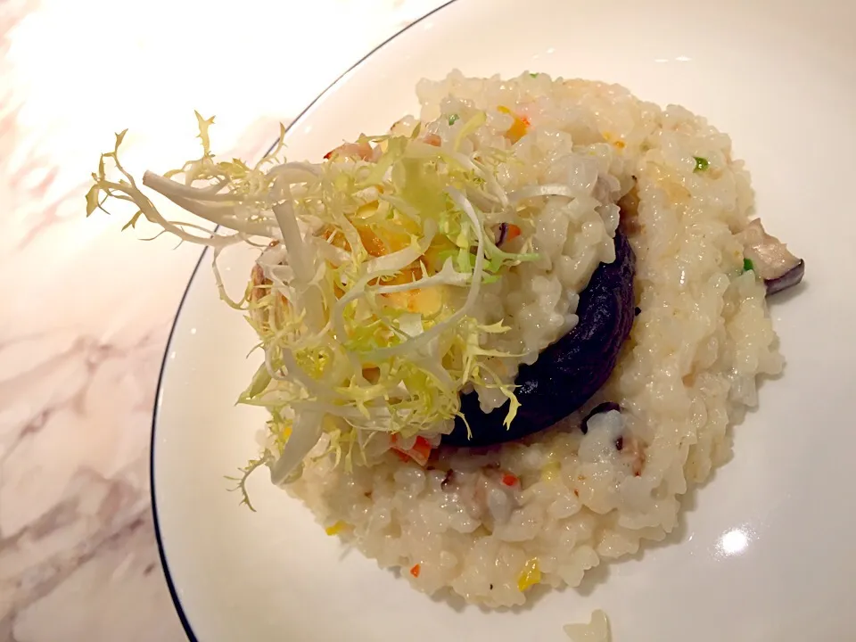 Crabmeat risotto with grilled portobello mushroom|Sky Blueさん