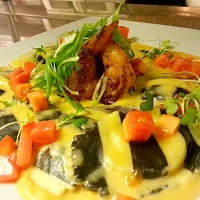 lobster stuffed ricotta cheese ravioli with blackened u10 gulf shrimp,  and lobster bisque!|Chef John Thomas Tapper IIさん