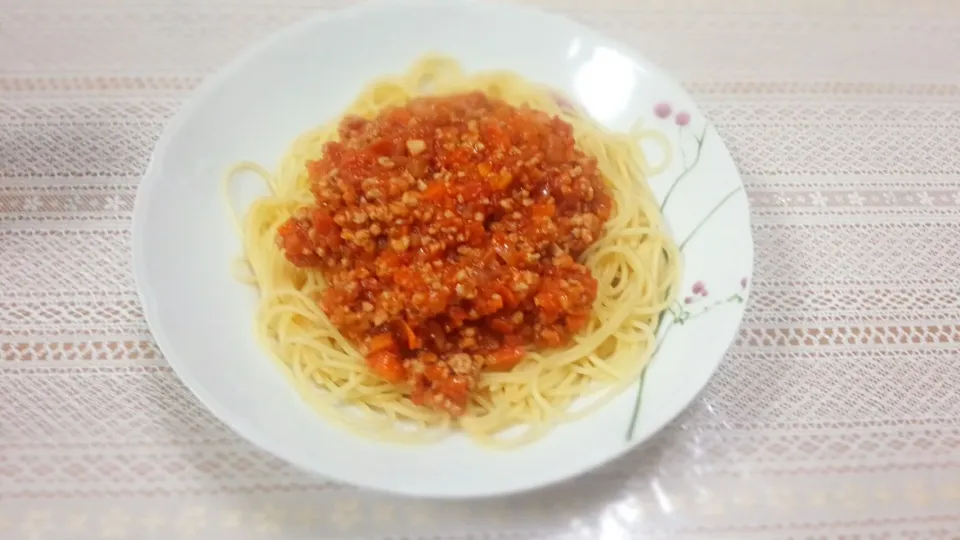 トマト缶で★ミートソースパスタ|めいしーさん