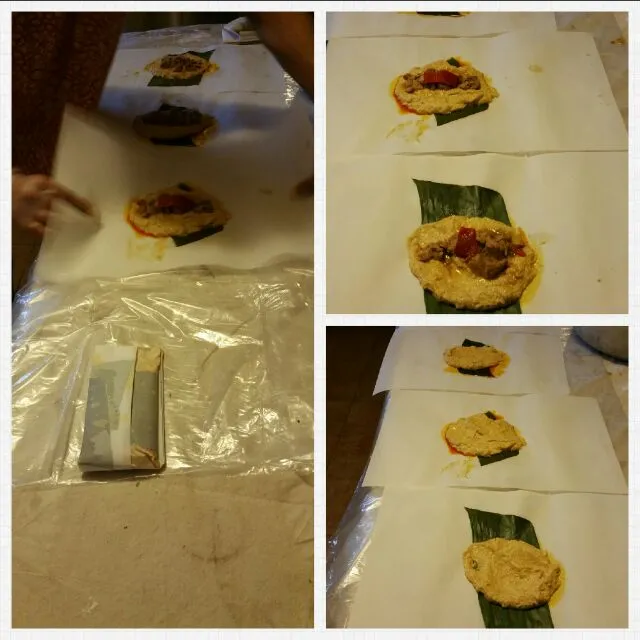 PUERTORICAN PASTELES MADE WITH VARIOUS ROOT VEGETABLES STUFFED WITH PORK IN CRIOLLE SAUCE AND SOME ARE STUFFED WTIH CHICKEN. THIS DISH IS TRADITION DURING THE C|Frank Ortizさん