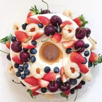 Christmas wreath chiffon cake