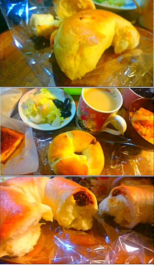 15'15/20 朝ごパン🍞
Naozo様💛❤💛いちぢくのベーグル＆オレンジベーグル🍊Applecake🎵
チーズ🐮ｽｰﾌﾟ🍜温サラダ💚ﾐﾙｸﾃｨ☕|メイメイda.さん