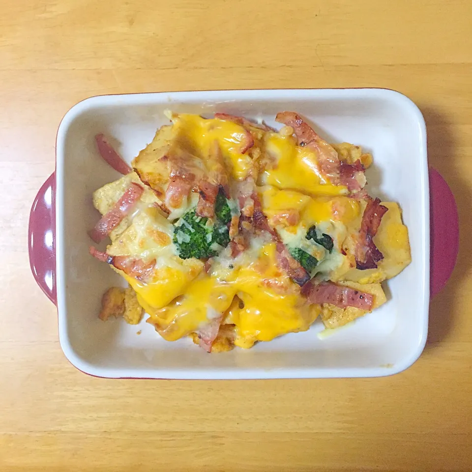 Snapdishの料理写真:高野豆腐ベーコンチーズ乗せ|みぃさん