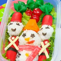 christmas bento toy soldier & snowman|enjerugelineさん