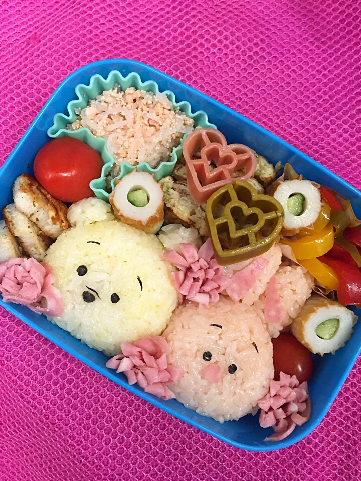 Snapdishの料理写真:♡プーさんピグレット弁当♡|♡miyuki♡さん