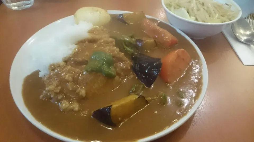 Snapdishの料理写真:野菜カレー 揚げ玉子付き|サイファさん