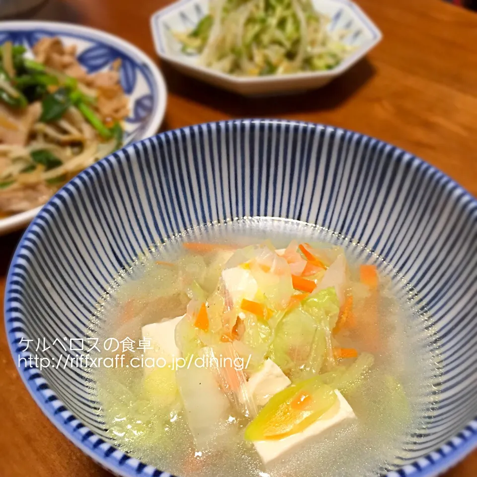 白菜と豆腐の中華スープ|門乃ケルコさん