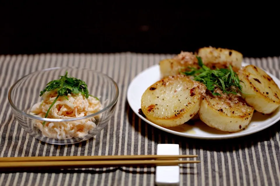 有機野菜を作っている友人からたくさん大根が届きました。
大根づくしの晩御飯。|tomokoさん