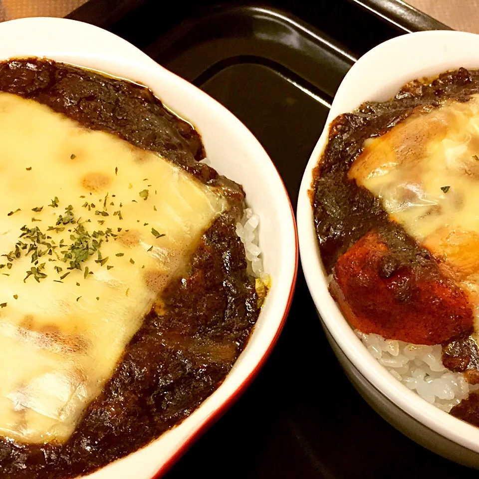 カレーリメイク 黒カレーリゾット風|びすこさん