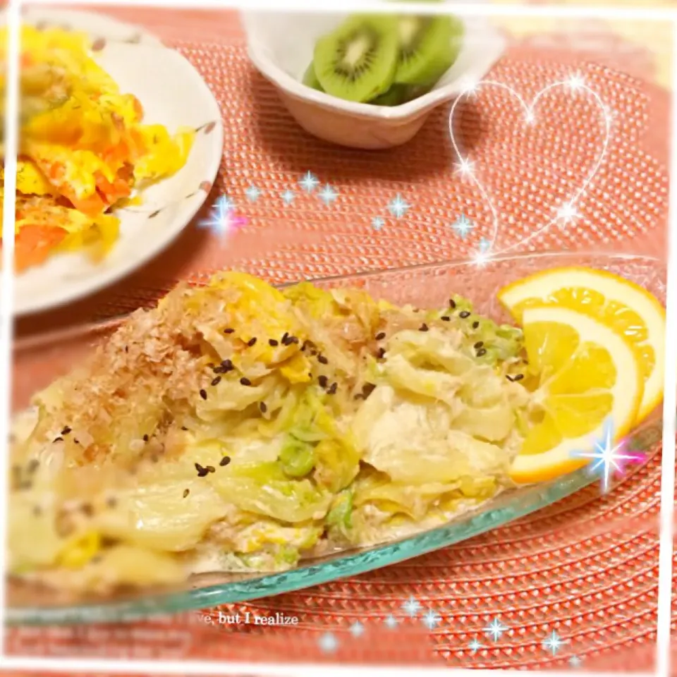 ㊗️🎊300投稿目🎊おめでとう💗ことり*ちゃんの料理 茄子のおかかマヨネーズ和え*の白菜バージョン💕|桜央里さん