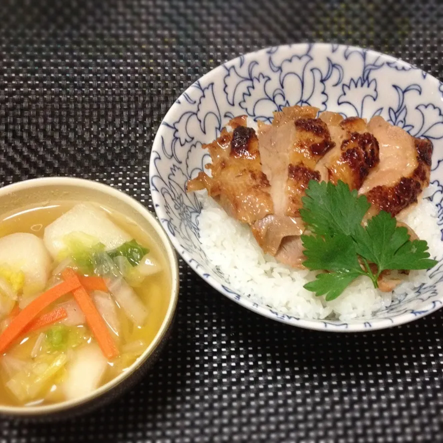 鶏の味噌漬け丼・野菜どっさりスープ|美也子さん