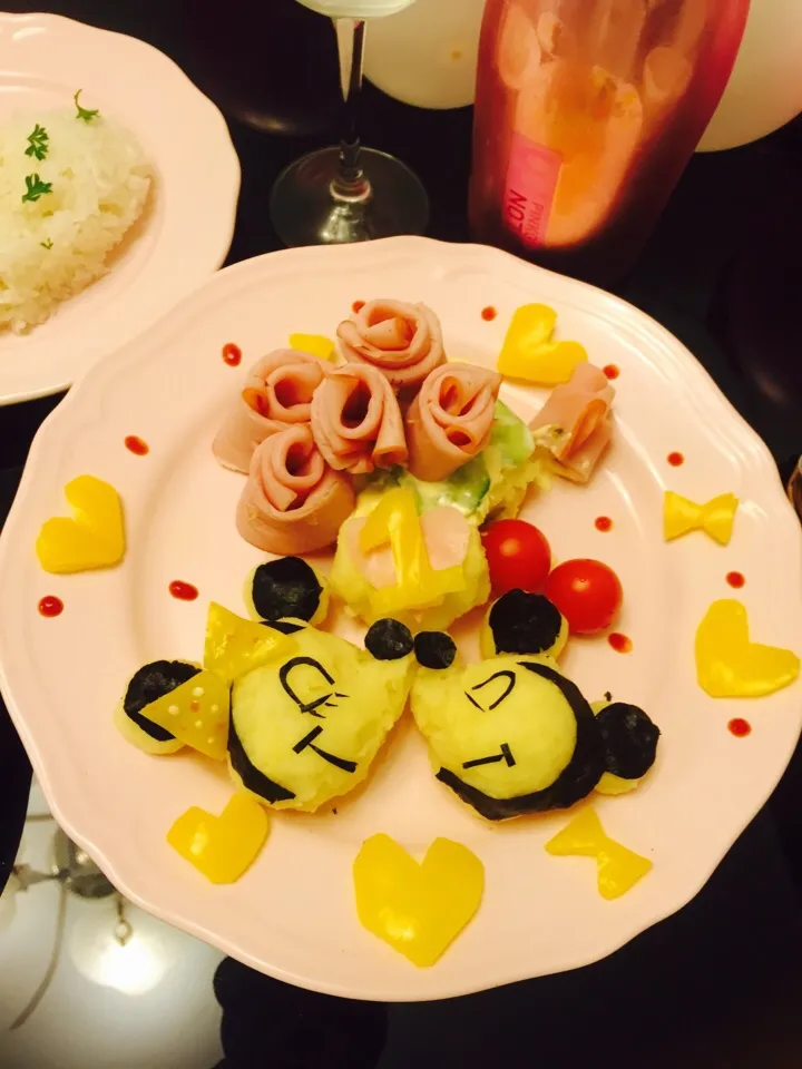 Snapdishの料理写真:結婚1年記念日💕|ふにゃんさん