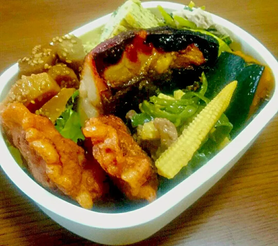 今日の旦那ちゃん弁当🍱🍴(笑)常備菜達のリサイタル弁当🍱😂(笑)|Yukiさん