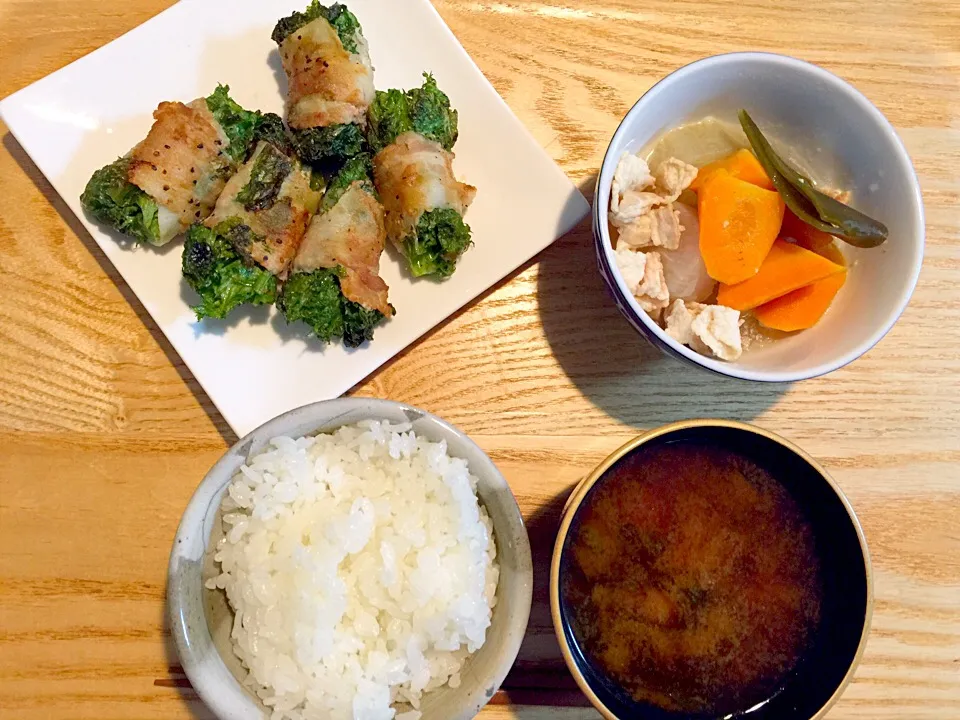 わさび菜の肉巻き、豚バラダイコン煮✧*|Makiさん