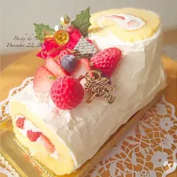 Snapdishの料理写真:クリスマスケーキ ブッシュドノエル|のんさん