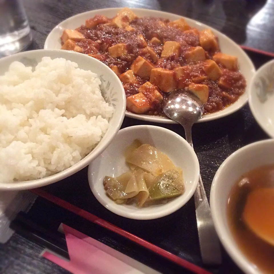 麻婆豆腐定食😋|アライさんさん