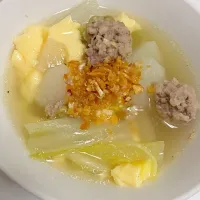 タイ風、玉子豆腐と肉団子のスープ|さなまさん