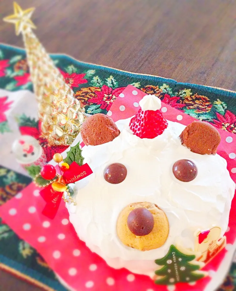 Snapdishの料理写真:クリスマスケーキ🐻♡|みっきーさん