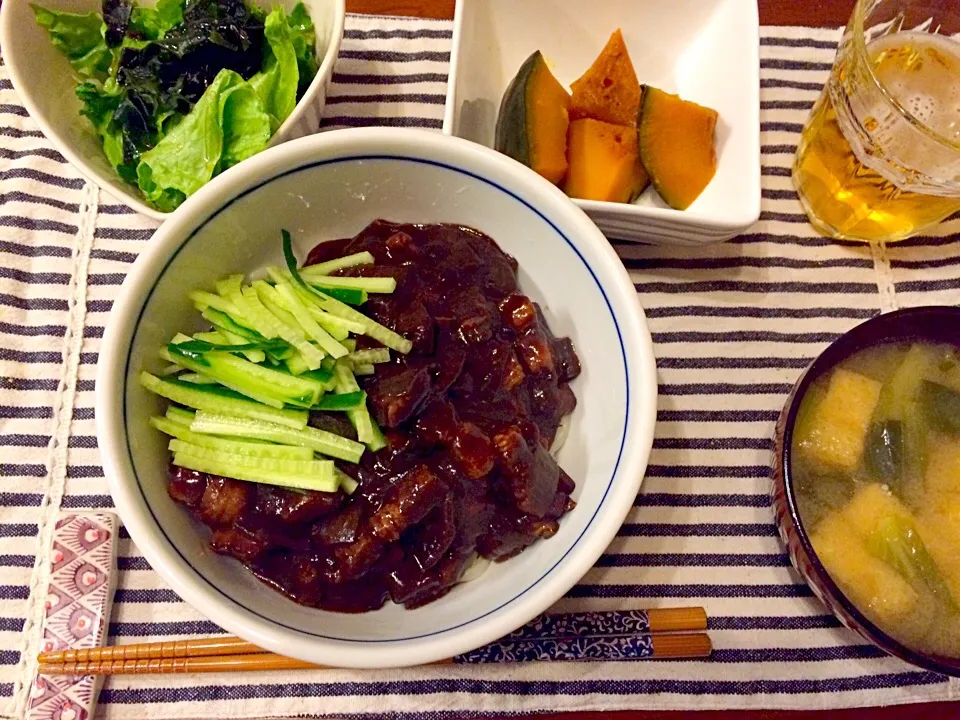 ジャージャー麺  かぼちゃの煮物|haseseさん